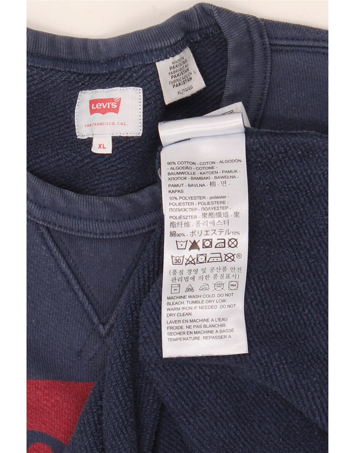 Hanorac grafic pentru bărbați LEVI'S Jumper XL, bumbac bleumarin