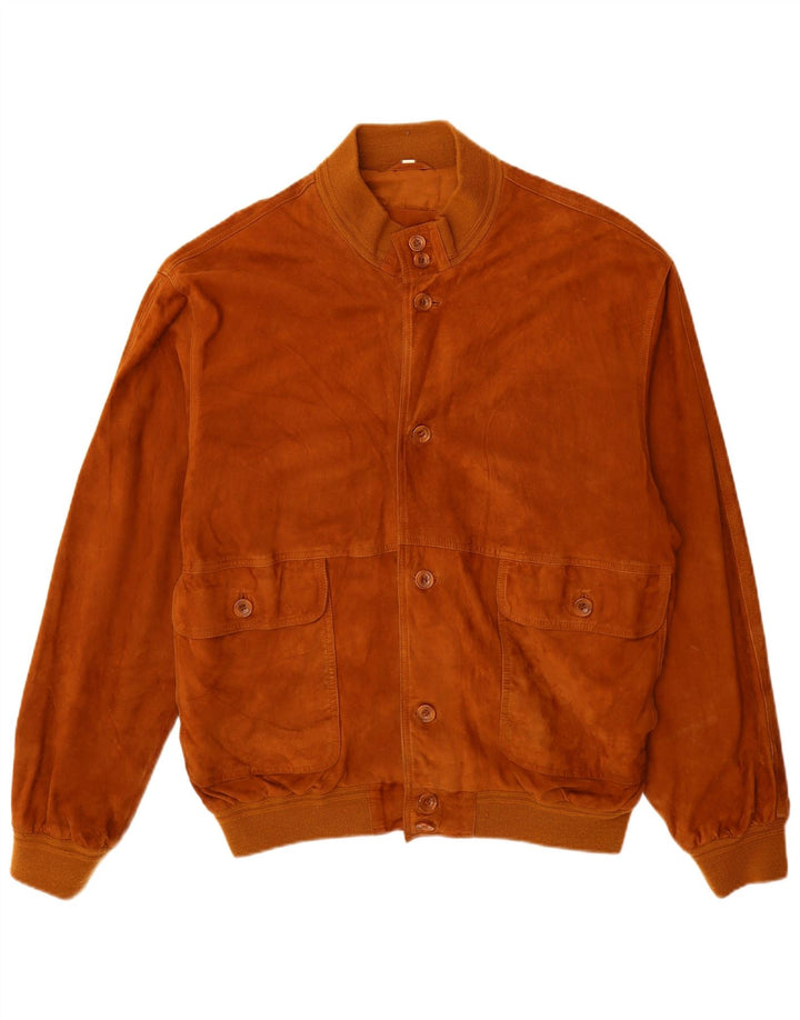 Bomber vintage pentru bărbați din piele intoarsa IT 56 3XL din piele maro