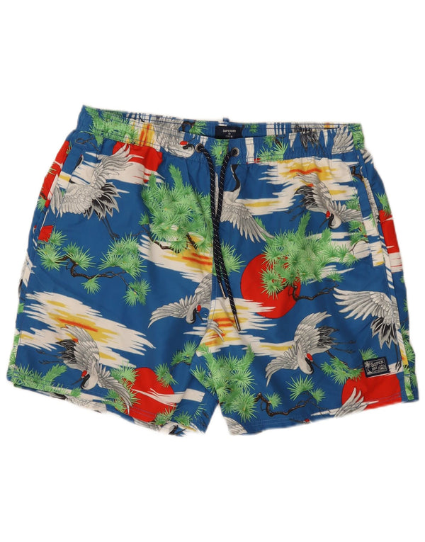 Pantaloni scurți de înot obișnuiți pentru bărbați Superdry, 2XL, poliester albastru hawaian