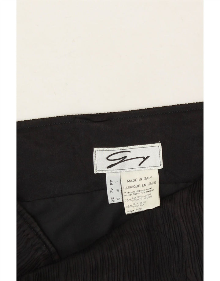 GENNY Womens Pencil Skirt IT 44 Medium W30  Black Acetate Vintage Genny and Second-Hand Genny from Messina Hembry 