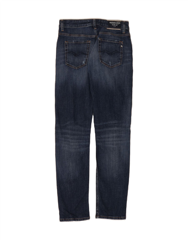 REPLAY Womens Marty Distressed Slim Jeans W26 L30 Blue Cotton Vintage Replay and Second-Hand Replay from Messina Hembry 