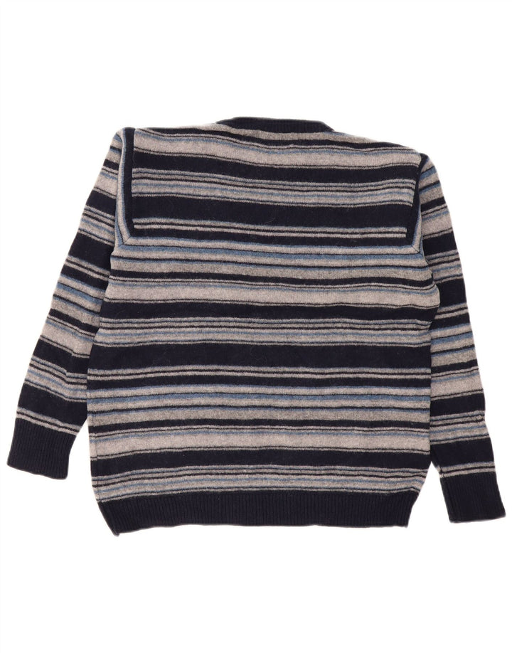 Pulover pentru bărbați Marks & Spencer, cu gât crew, în dungi, albastru bleumarin mediu