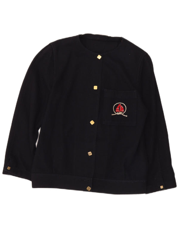 Cardigan Vintage pentru femei Top IT 42 Mediu Lână bleumarin