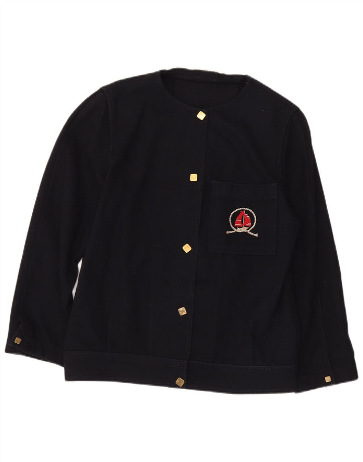 Cardigan Vintage pentru femei Top IT 42 Mediu Lână bleumarin