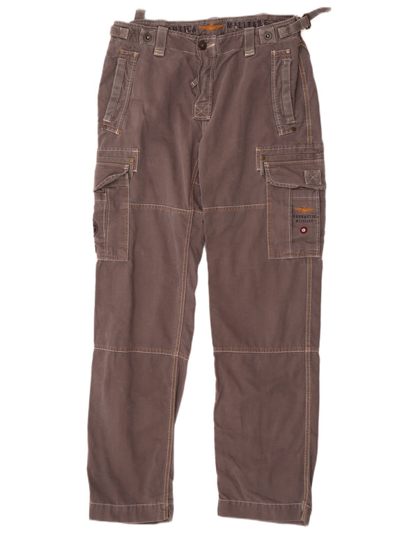 Aeronautica Militare Pantaloni cargo drepti pentru bărbați IT 50 Large W34 L33 Gri