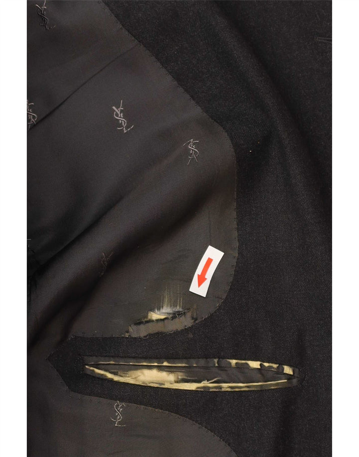 Jachetă blazer Yves Saint Laurent pentru bărbați, cu 2 nasturi, IT 56 3XL, lână gri, clasică