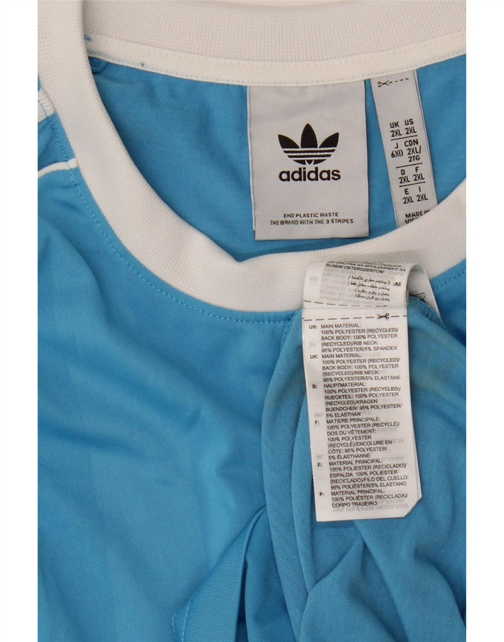 Tricou pentru bărbați Adidas Top 2XL poliester cu dungi albastre