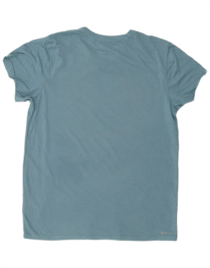 Tricou grafic Hurley Dri Fit pentru bărbați Top din bumbac albastru mediu