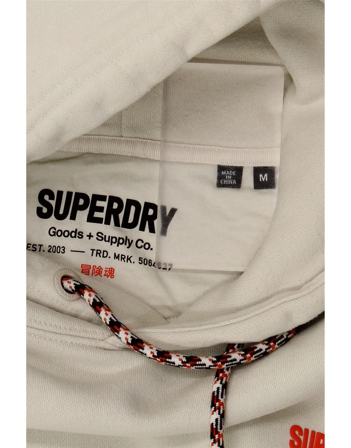 Pulover cu glugă grafic Superdry pentru bărbați, bumbac alb mediu
