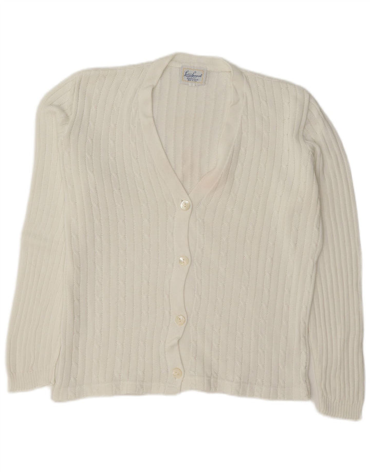 Luisa Spagnoli Pulover cardigan supradimensionat pentru femei UK 14 Medium White