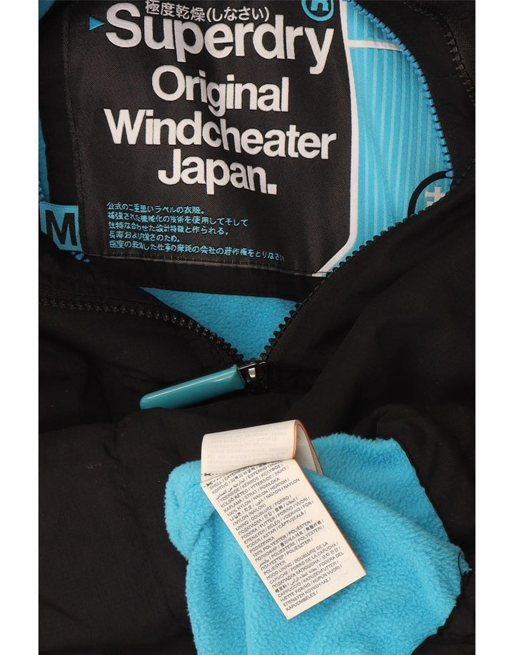 Jachetă Windbreaker cu glugă Superdry pentru femei UK 14 Medium Black