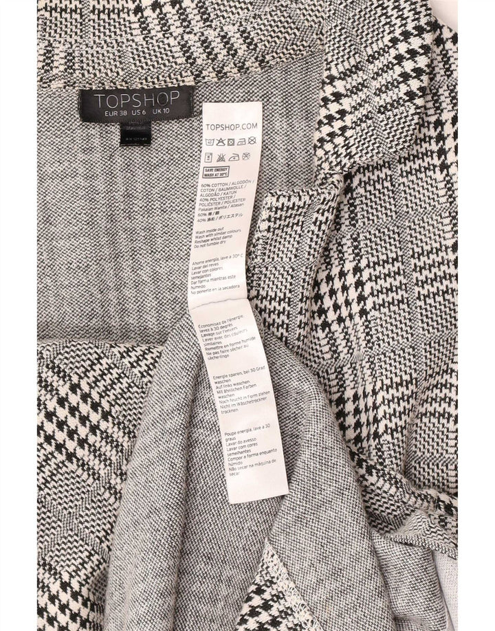 Topshop pardesiu pentru femei UK 10 mic, gri, bumbac picior de găină