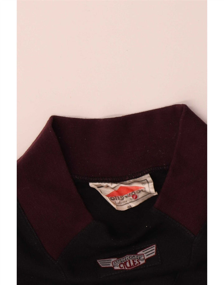 Pulover Vintage pentru bărbați, bumbac color block, mediu negru