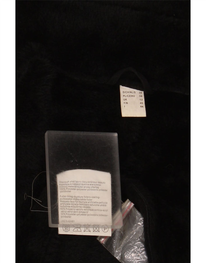 Pardesiu Sherpa Vintage pentru femei UK 12 Poliester mediu negru