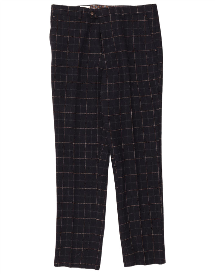 Costum pentru bărbați Cavani, 2 nasturi, 2 piese UK 40 mare W38 L32 bleumarin, carouri