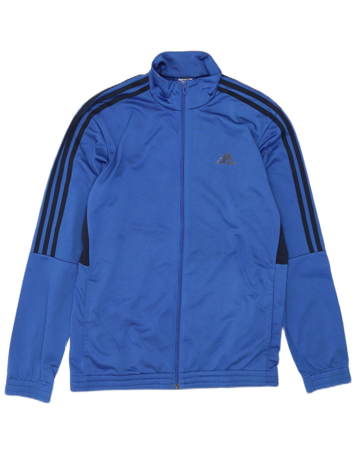 Jachetă de trening Adidas pentru bărbați Marea Britanie 40/42 Poliester color bloc de culoare albastru mediu