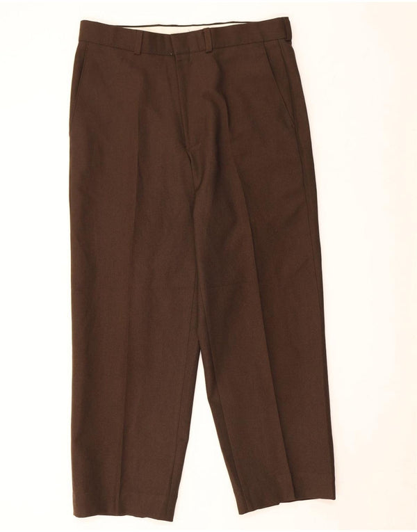 Pantaloni casual drepti pentru bărbați Marks & Spencer W32 L26 Maro Poliester