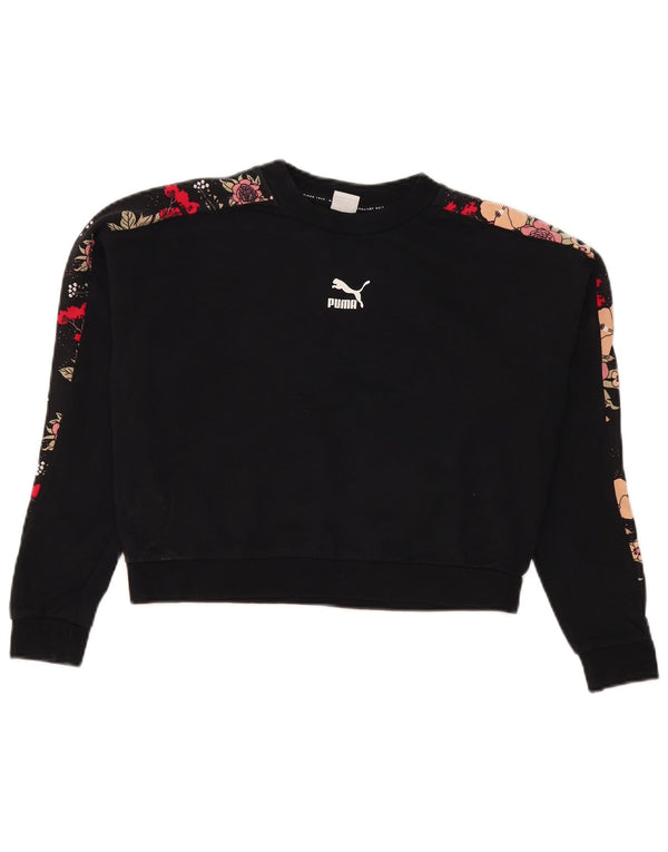 Pulover Puma Crop Graphic pentru femei UK 14 Medium Black Floral
