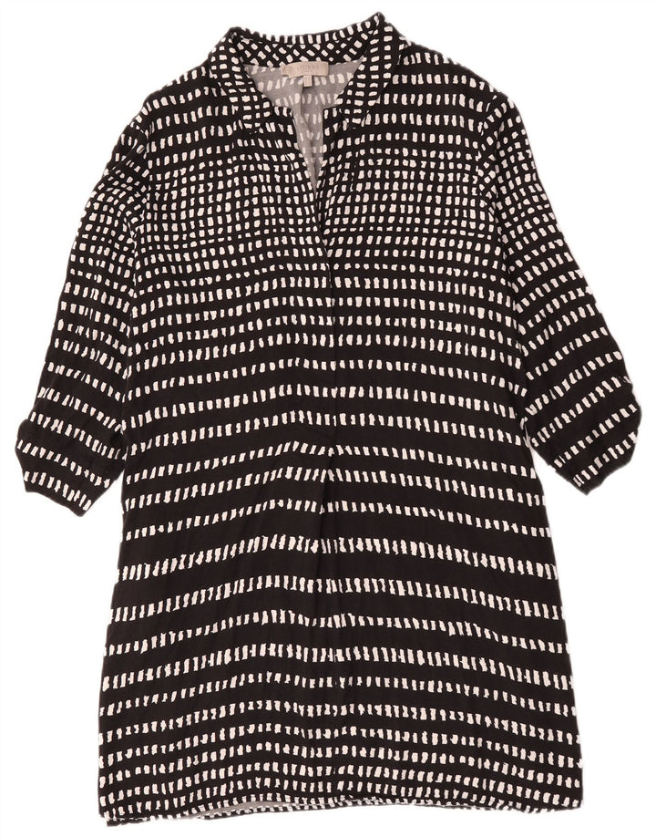 Rochie de bază Hobbs pentru femei cu mâneci 3/4 UK 18 XL, viscoză geometrică neagră