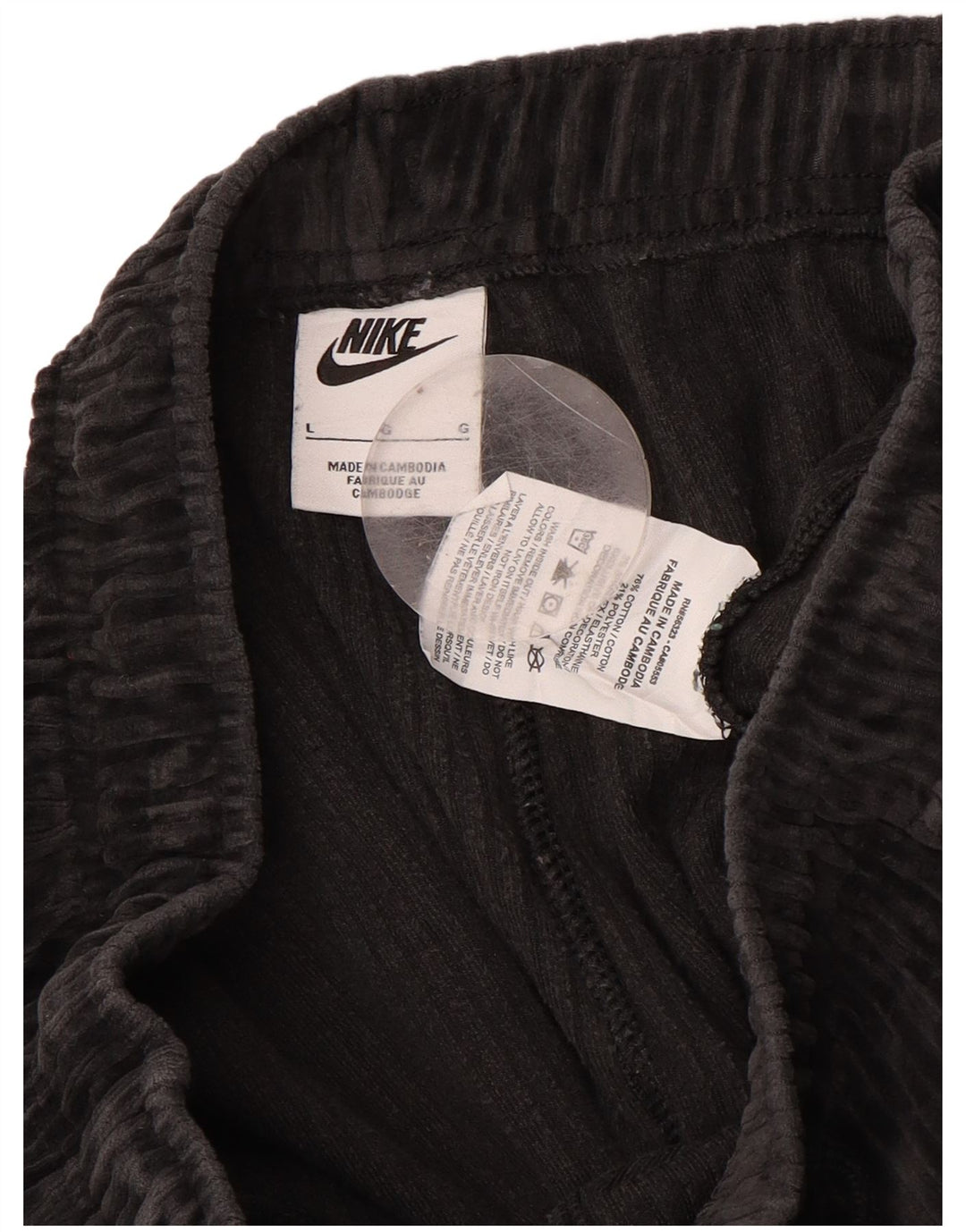 Pantaloni de trening pentru bărbați din velur NIKE, mari, negru, bumbac