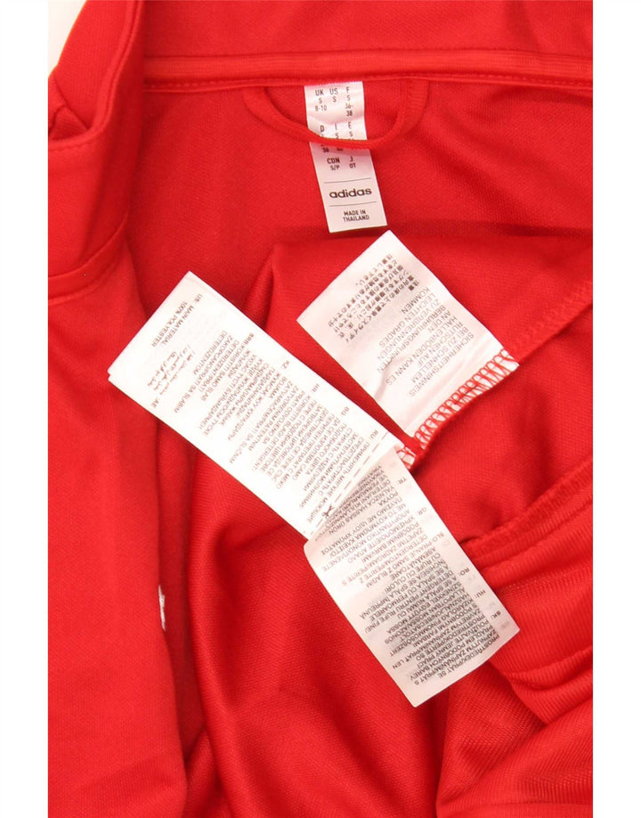 Jachetă de top pentru trening Adidas Aeroready pentru femei UK 8/10 Poliester roșu mic