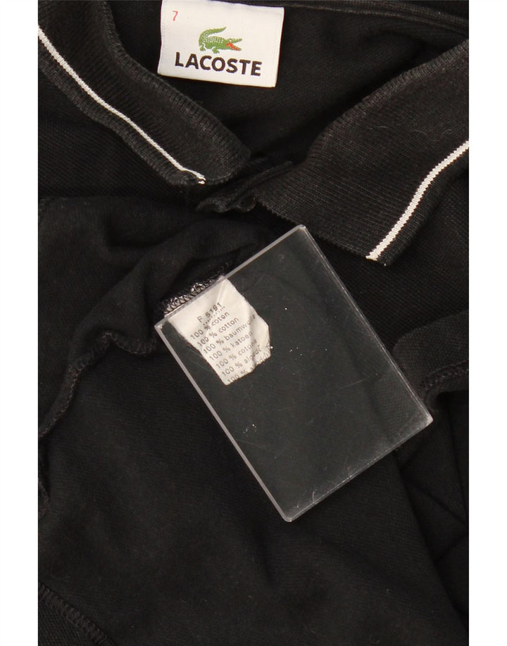 Tricou polo cu grafică LACOSTE pentru bărbați Mărimea 7 2XL Bumbac negru