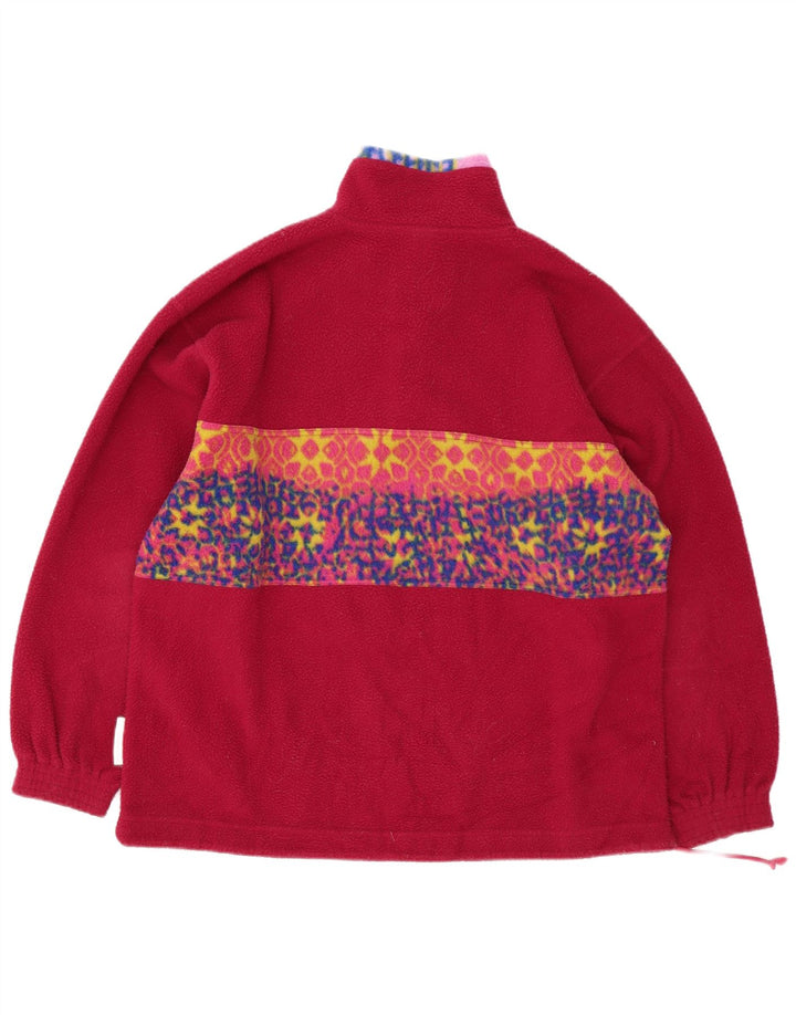 Pulover vintage pentru bărbați, cu gât cu nasturi, din lână, poliester geometric mare, roz