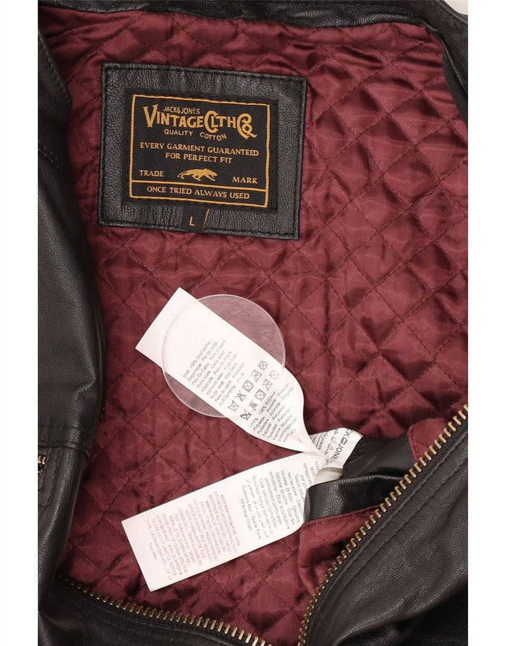 Jack & Jones jachetă de piele pentru bărbați UK 40, mare, neagră