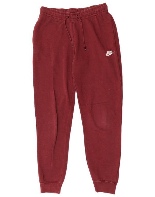 Pantaloni de trening Nike pentru femei Joggeri UK 10 Bumbac Burgundy mic