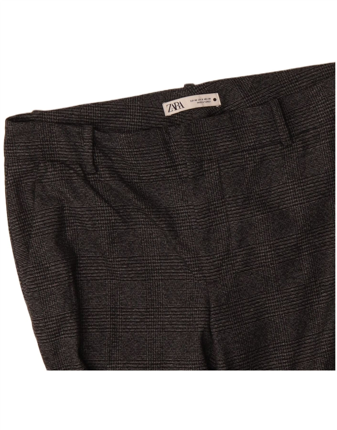 Pantaloni de costum slim pentru femei ZARA EU 40 Mediu L30 L29 Poliester cu carouri gri