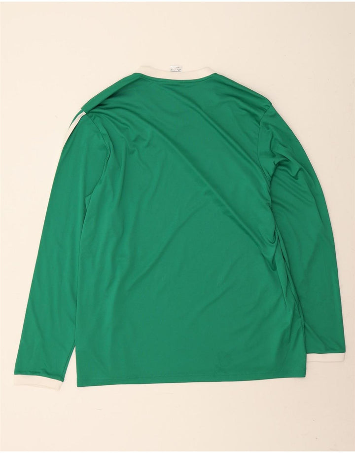 Adidas pentru bărbați Climalite Top cu mânecă lungă 2XL, poliester cu dungi verzi