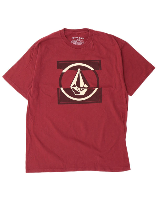 Volcom Băieți 13-14 Ani Mare Bumbac Burgundy