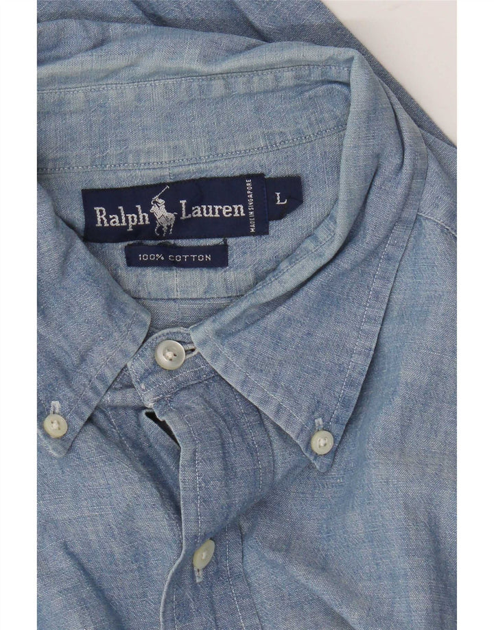 Cămașă Ralph Lauren bărbați mare, albastru, bumbac