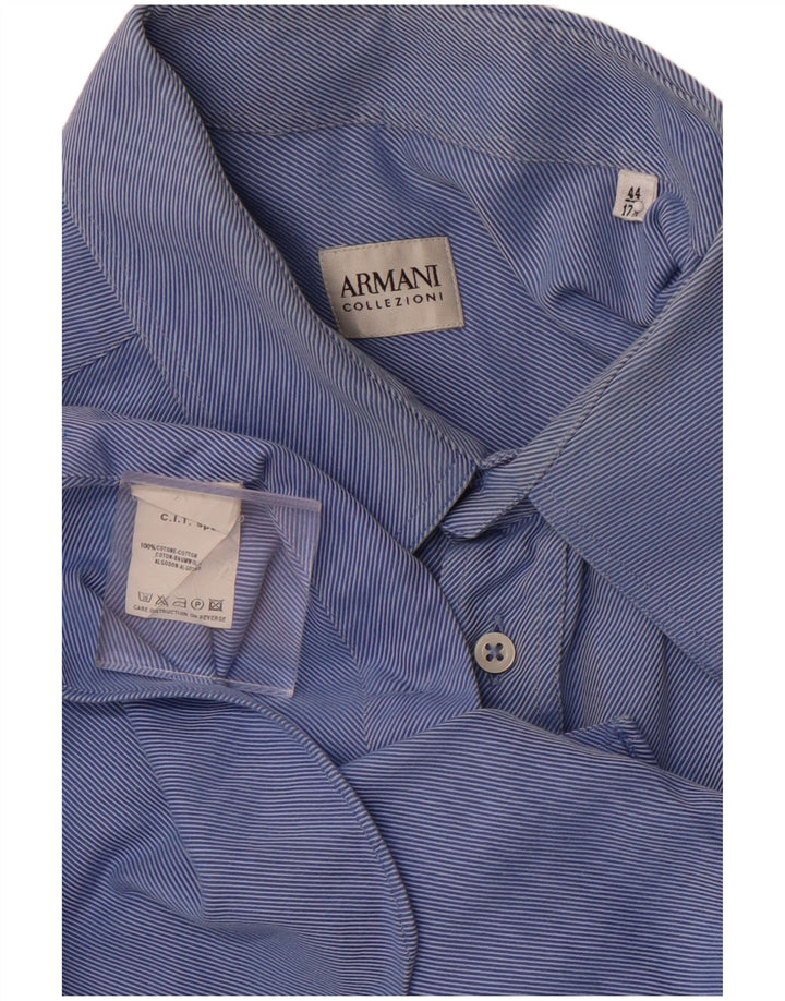 ARMANI COLLEZIONI Cămașă pentru bărbați Mărimea 44 17 1/2 XL Bumbac cu dungi albastre