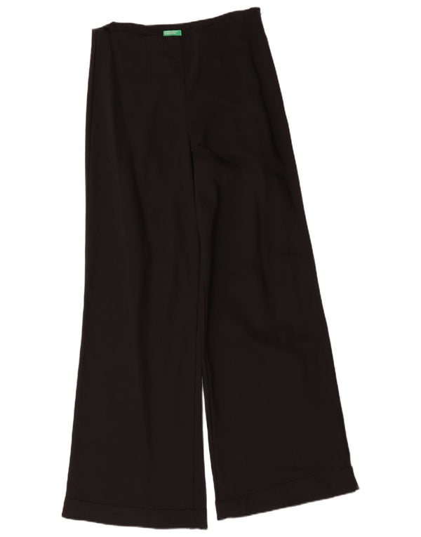 Pantaloni casual Benetton pentru femei cu picioare largi UK 12 Medium W30 L31 Bumbac negru