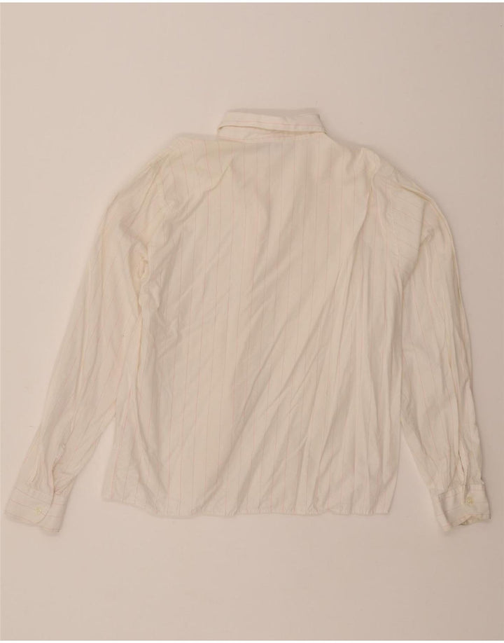 BENETTON Womens Shirt IT 44 Medium White Pinstripe Vintage Benetton and Second-Hand Benetton from Messina Hembry 