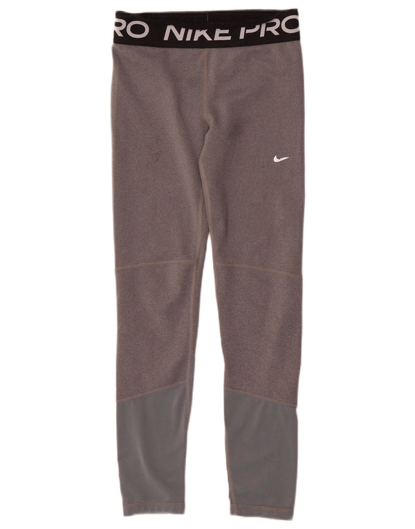 Leggings cu grafic Dri Fit Nike pentru fete 12-13 ani, mare, gri, colorblock