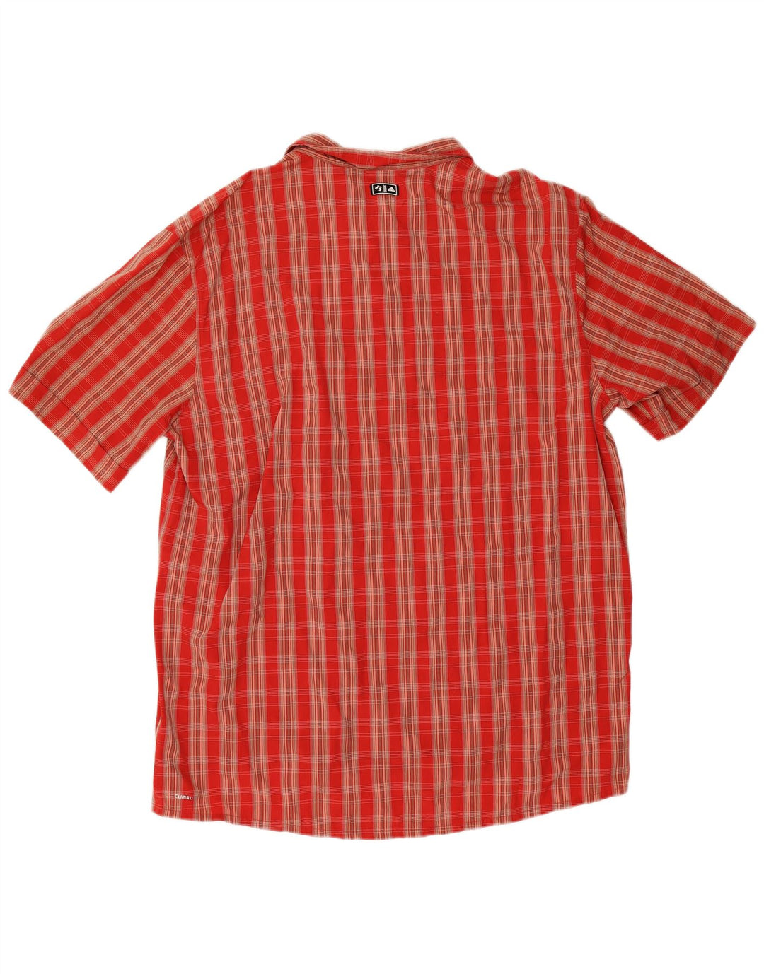 Cămașă cu mânecă scurtă pentru bărbați Adidas Climalite 2XL poliamidă cu carouri roșii