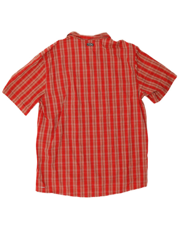 Cămașă cu mânecă scurtă pentru bărbați Adidas Climalite 2XL poliamidă cu carouri roșii
