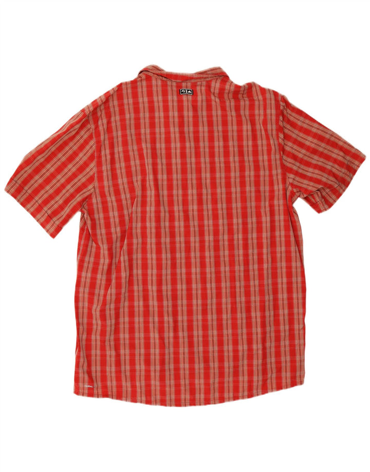 Cămașă cu mânecă scurtă pentru bărbați Adidas Climalite 2XL poliamidă cu carouri roșii