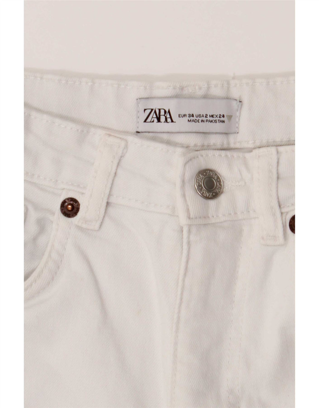 Blugi Zara Femei Bootcut EU 34 2XS L24 L24 Alb