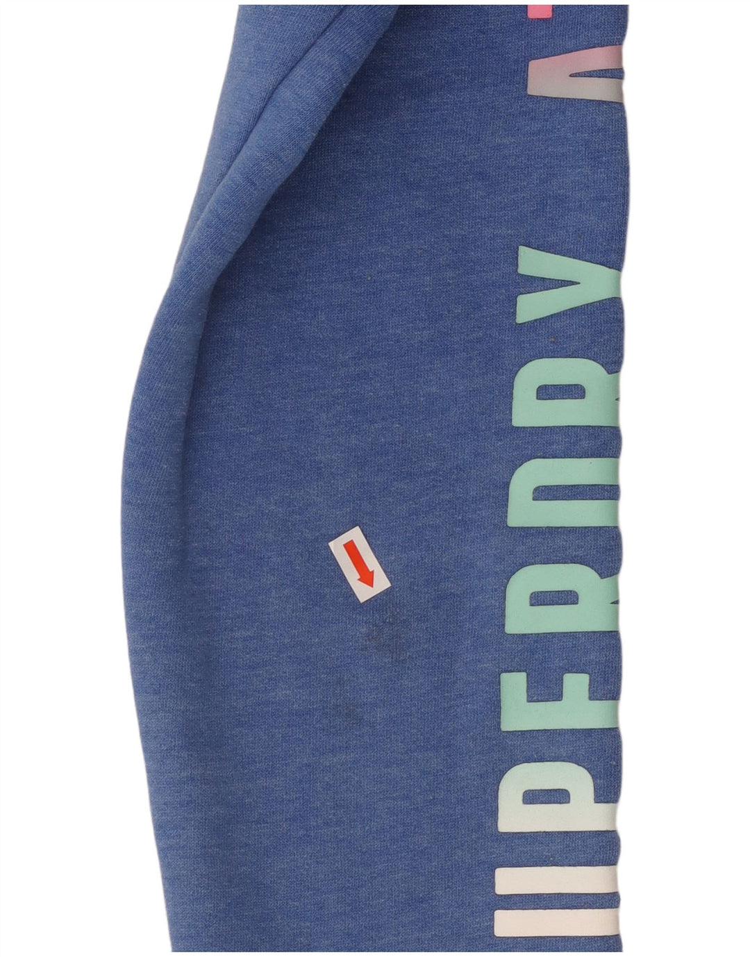 SUPERDRY Pulover cu glugă cu grafic pentru femei UK 16, mare, albastru, bumbac cu pete