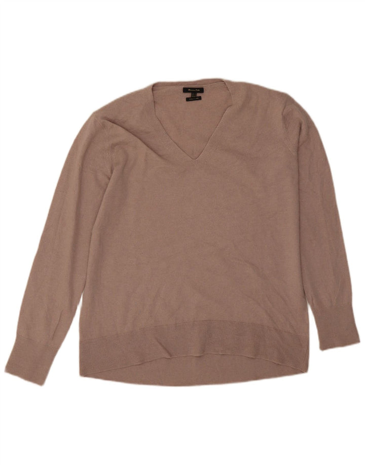 Pulover de damă Massimo Dutti cu decolteu în V supradimensionat UK 6 XS gri