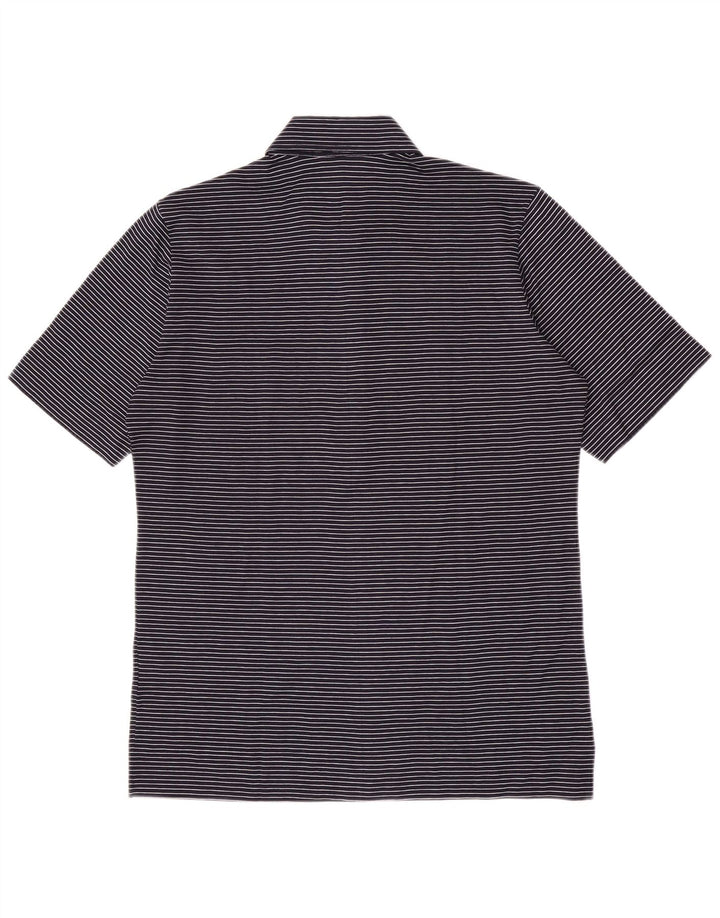 Tricou polo pentru bărbați Herion, bumbac cu dungi, albastru bleumarin, mediu