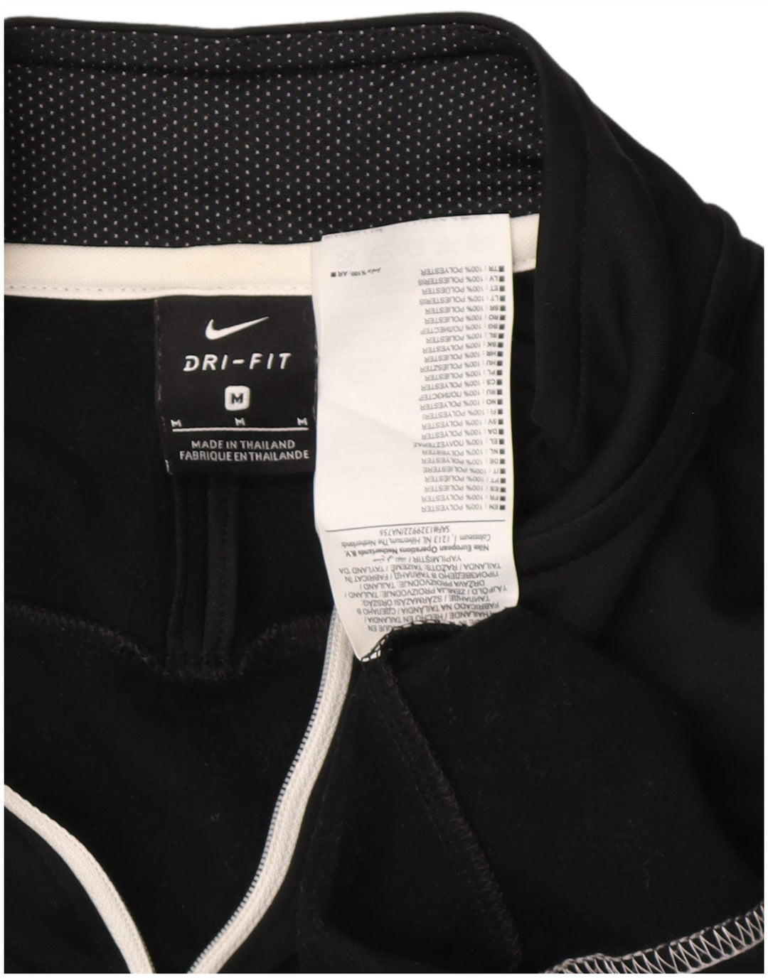 Top de trening pentru bărbați Dri Fit, cu fermoar și gât, negru, colorblock