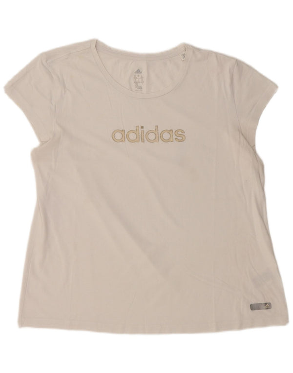 Tricou grafic Adidas pentru femei Top UK 20/22 XL Bumbac alb