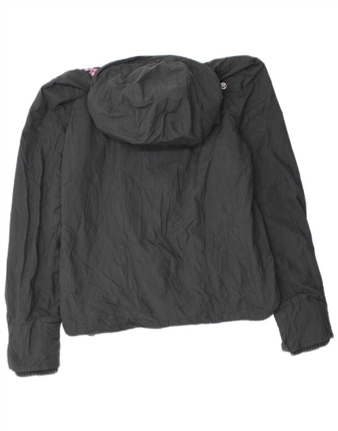 Jachetă Windbreaker cu glugă Superdry pentru femei UK 14, gri mediu