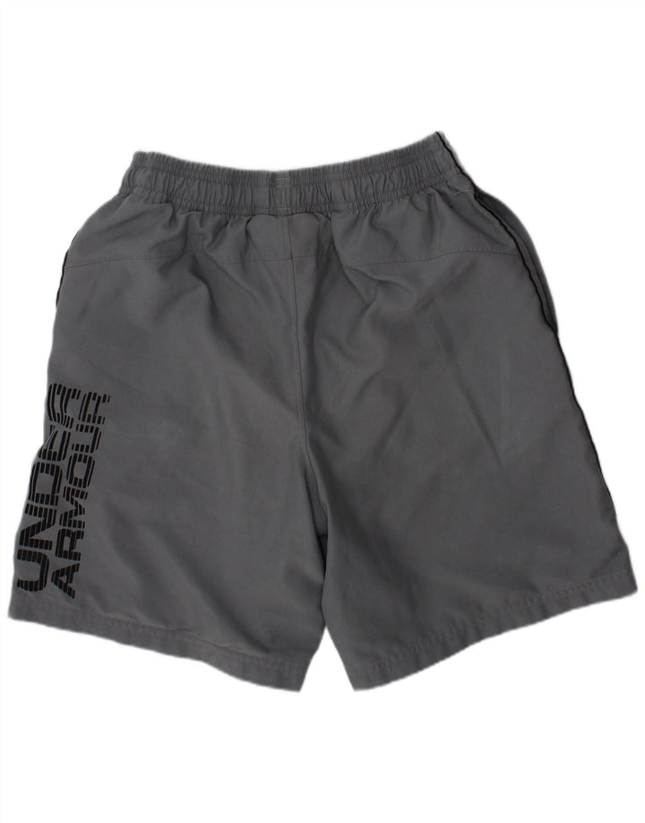 Pantaloni scurți sport grafic Under Armour pentru băieți 10-11 ani, gri mediu sport