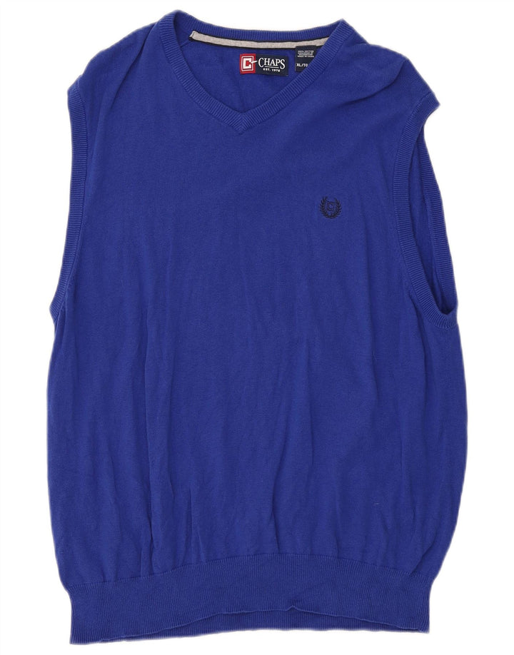 CHAPS Mens Vest Tank Top XL Blue Bumbac