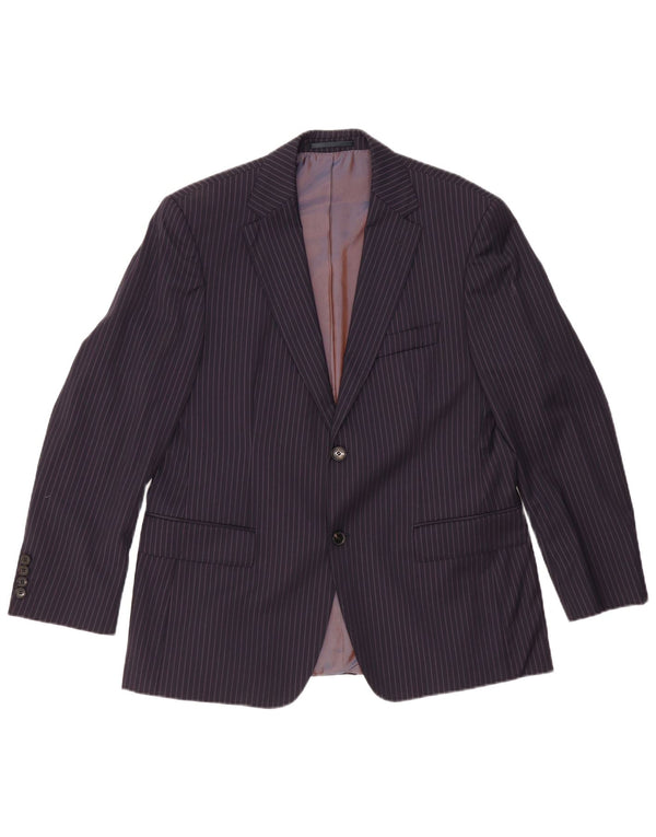 Blazer pentru bărbați HUGO BOSS, cu 2 nasturi, UK 42 XL, bleumarin, cu dungi